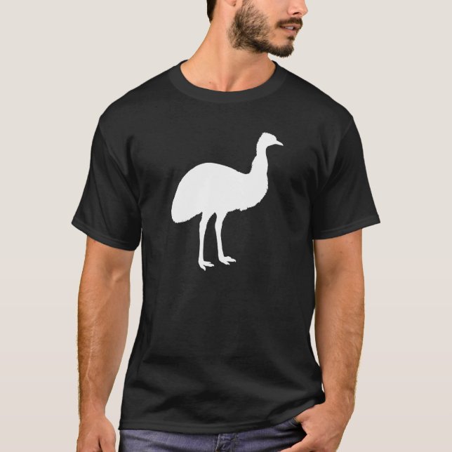 Black and White Emu Silhouette Tee (Framsida)