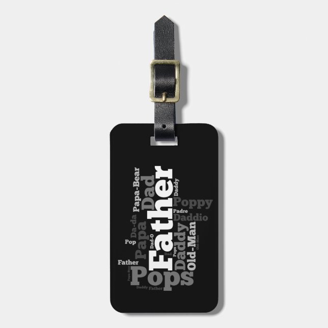 Black and White Far Ord Collage Bagagebricka (Vertikal Framsida)