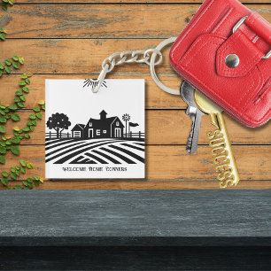Black and White Farmhouse Scene Houseworft Gift