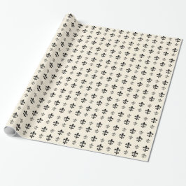 Black and White Finare Fleur De Lis Presentpapper