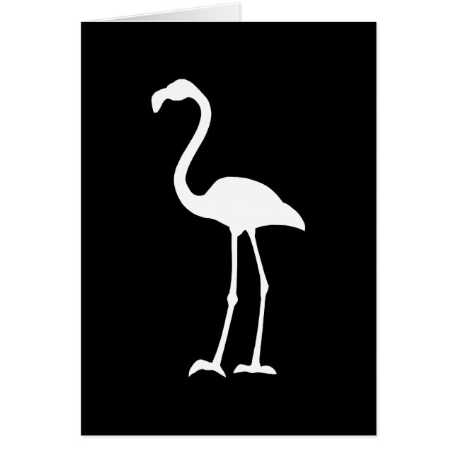 Black and White Flamingo Hälsningskort (Framsidan)