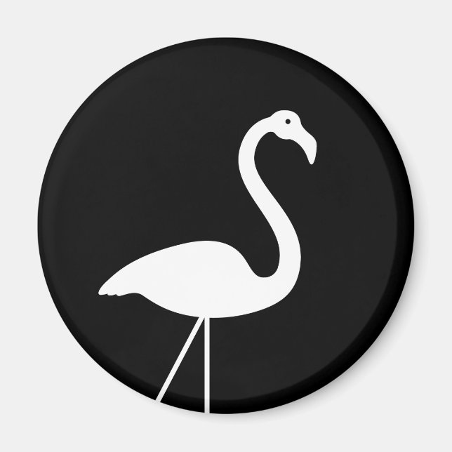 Black and White Flamingo Magnet (Framsidan)