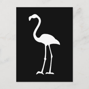 Black and White Flamingo Vykort
