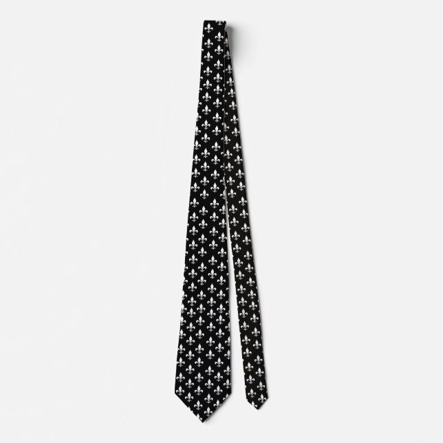Black and White Fleur de Lis Mönster Slips (Framsida)