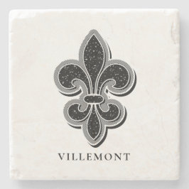 Black and White Fleur De Lis Stenunderlägg