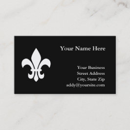 Black and White Fleur de Lis Visitkort
