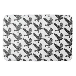Black and White Flies Raven Lino Klipp Badrumsmatta