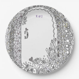 Black and White Floral Garden Door Wedding