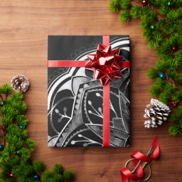 Black and white floral mandala presentpapper