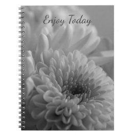 Black and White Floral Photo Spiral Notebook Anteckningsbok