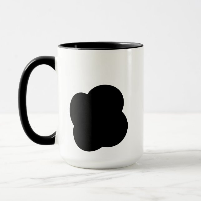Black and White Floral Two-Tone Mug Mugg (Vänster)