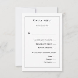 Black and White Floral Wedding OSA Kort