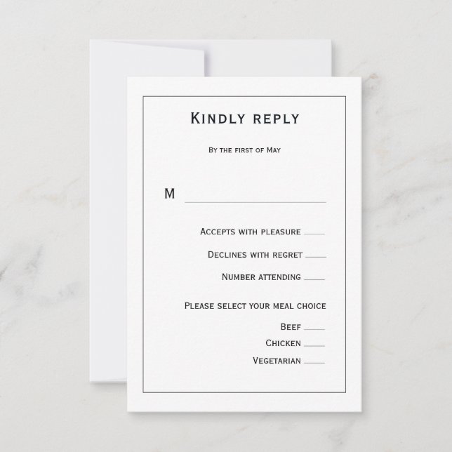 Black and White Floral Wedding OSA Kort (Framsida)