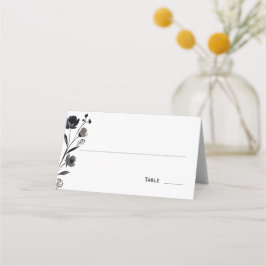 Black and White Floral Wedding Placeringskort