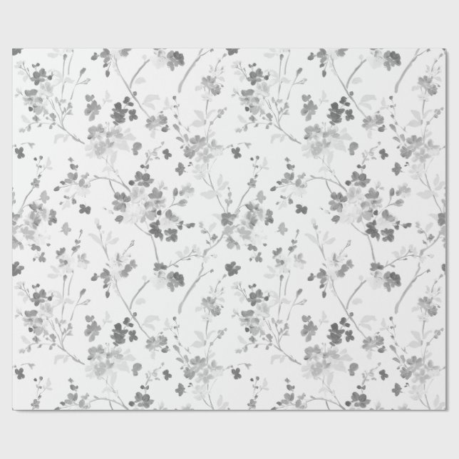 black and white floral wrapping paper presentpapper (Platt)