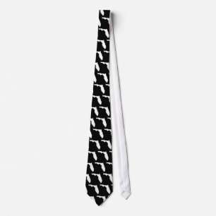 Black and White Florida Karta Shape Mönster Slips