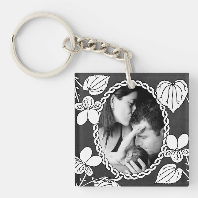 Black and White Flower Oval Custom Photo (Framsidan)