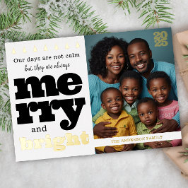 Black and White Foil Funny Merry och Bright