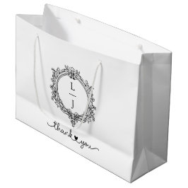 black and white foliage Crest wedding invitation