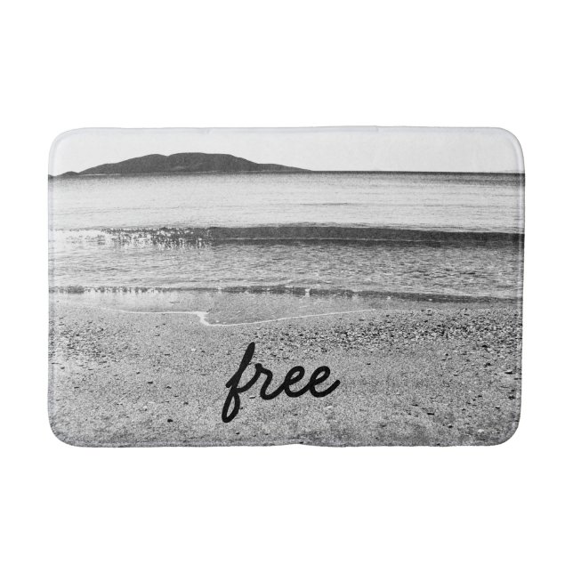 Black and White Free Sand Beach Badrumsmatta (Framsidan)