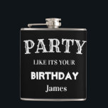 Black and White Funny Birthday Groomsman  Fickplunta<br><div class="desc">Black Funny Party som din födelsedag Anpassningsbar-kolv</div>