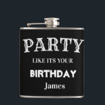 Black and White Funny Birthday Groomsman  Fickplunta<br><div class="desc">Black Funny Party som din födelsedag Anpassningsbar-kolv</div>