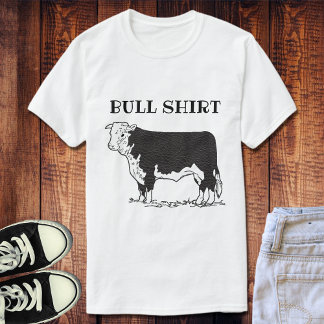 Black and White Funy Bull Shirt Tee Shirt