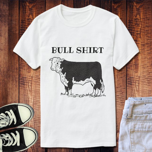 Black and White Funy Bull Shirt Tee Shirt (Skapare uppladdad)