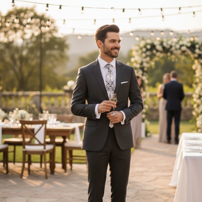 Black and White Geometric Art Deco Floral Mens Slips (vintage geometric art deco special  occasion necktie for him )