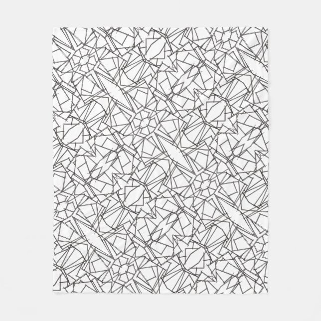 Black And White Geometric-Modern Minimalist Fleecefilt (Framsidan)