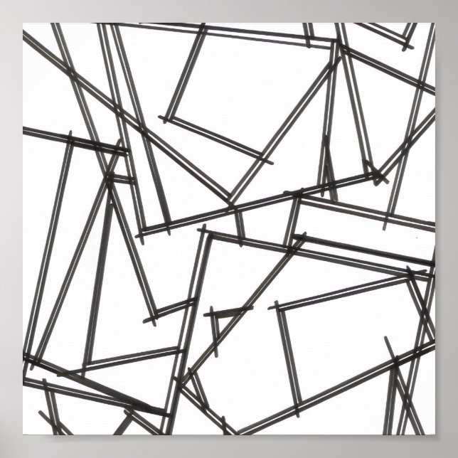 Black And White Geometric-Modern Minimalist  Poster (Framsidan)