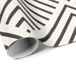 Black and white geometric pattern with overlapping presentpapper