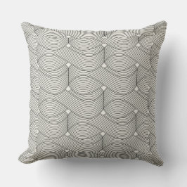 Black and White Geometric Throw Pillow Kudde