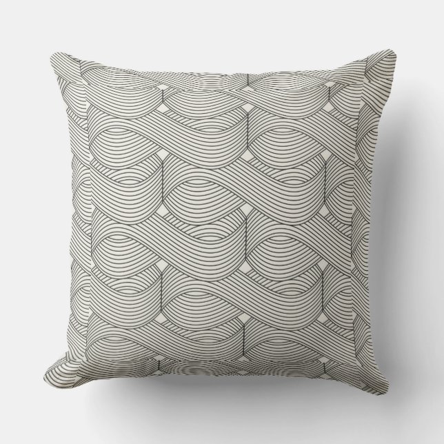 Black and White Geometric Throw Pillow Kudde (Framsida)