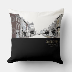 Black and White Georgetown Washington DC Kudde