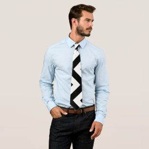 Black and White Giant Lodrät Chevron Neck Tie Slips