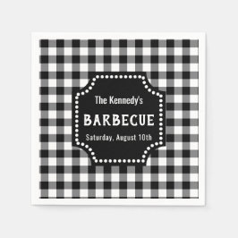 Black and White Gingham BBQ Pappersservett