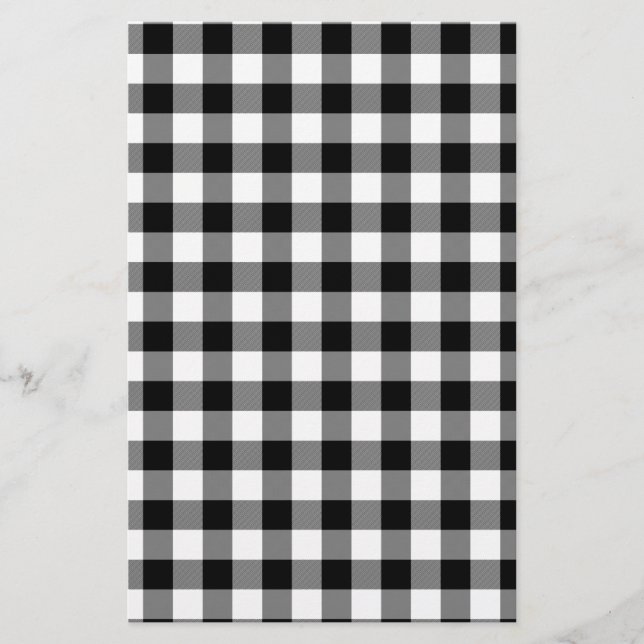 Black and White Gingham Brevpapper (Framsida)