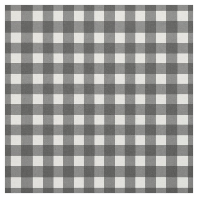 Black and White Gingham Check Tyg (Provkarta)