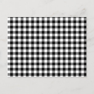 Black and White Gingham Checks Vykort