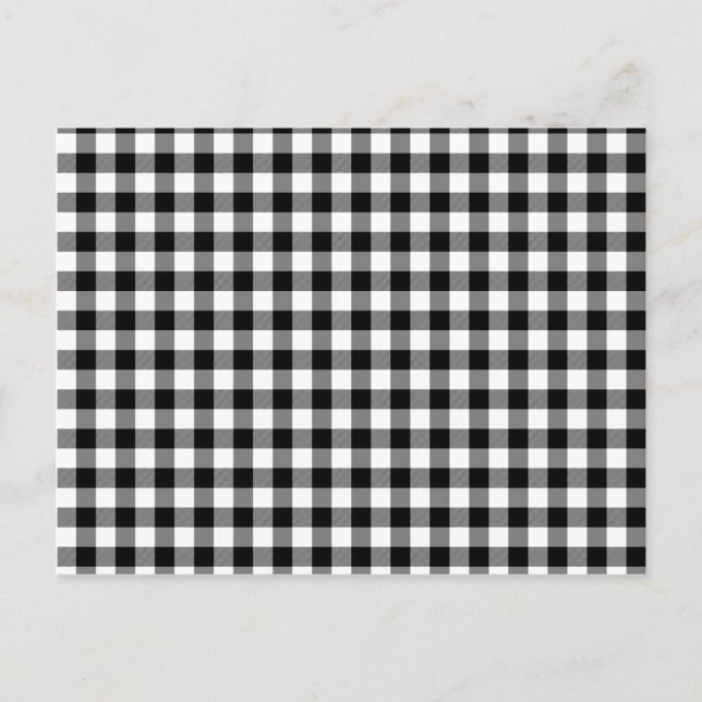 Black and White Gingham Checks Vykort (Framsida)