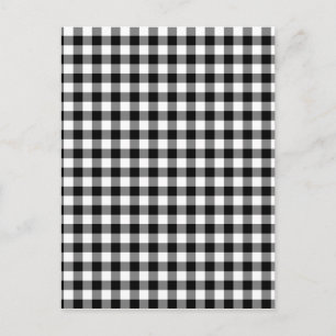 Black and White Gingham Checks Vykort