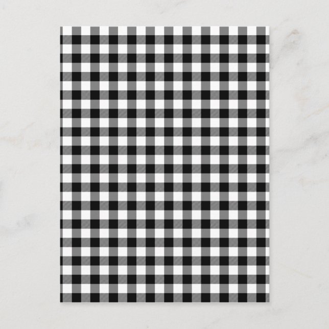 Black and White Gingham Checks Vykort (Framsida)