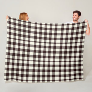 Black and White Gingham Classic Modern Fleecefilt