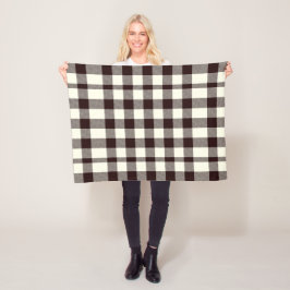 Black and White Gingham Classic Modern Fleecefilt