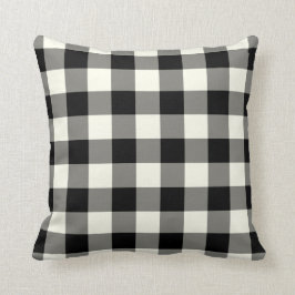 Black and White Gingham Dekorativ kudde