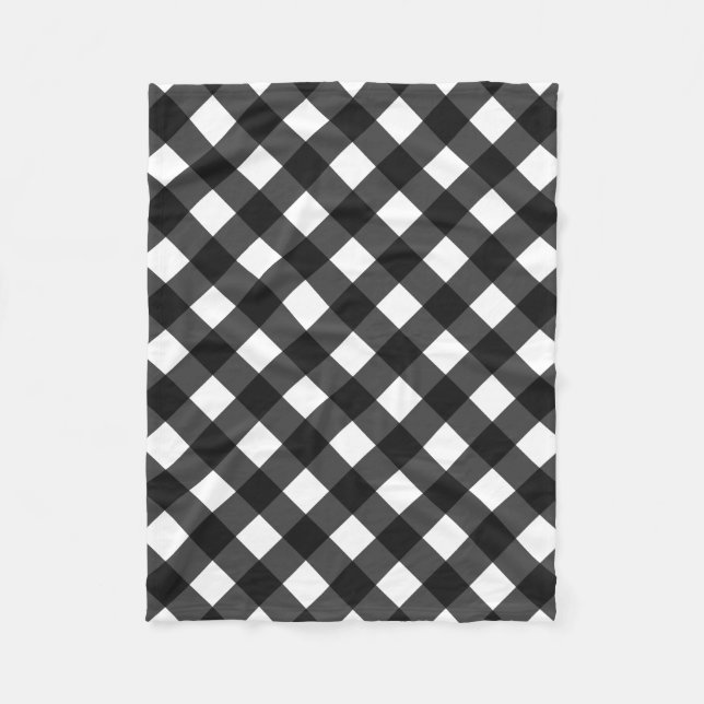 Black and White Gingham Fleecefilt (Framsidan)