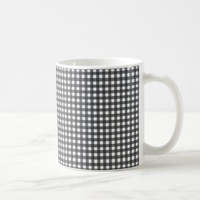 Black and White Gingham Kaffemugg (Höger)