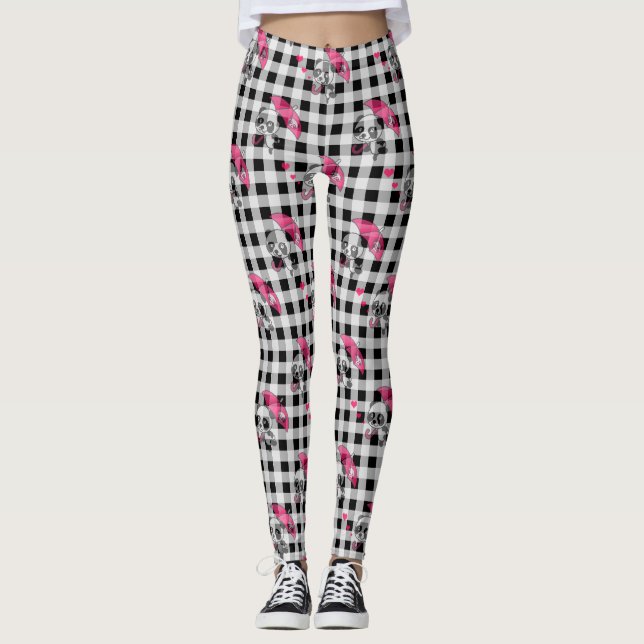 Black and White Gingham Leggings (Framsida)