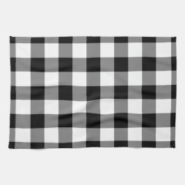 Black and White Gingham Mönster Kökshandduk